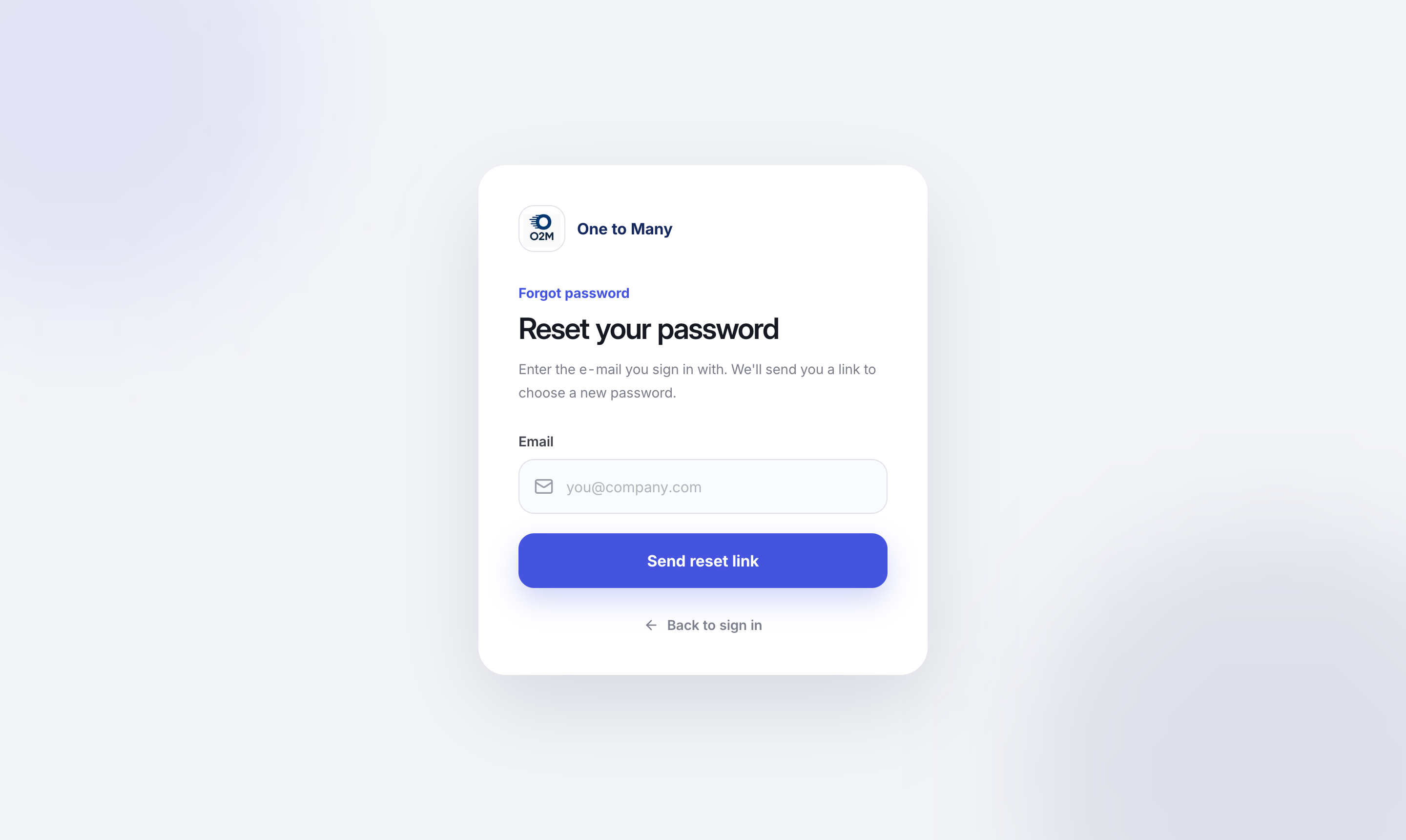 Reset your password: enter your e-mail and click Send reset link.