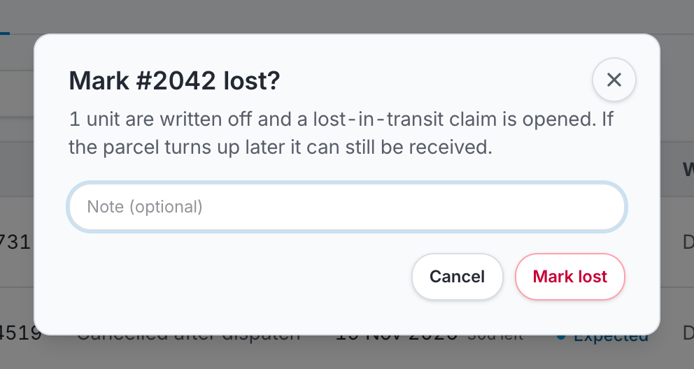 Marking an RTO lost