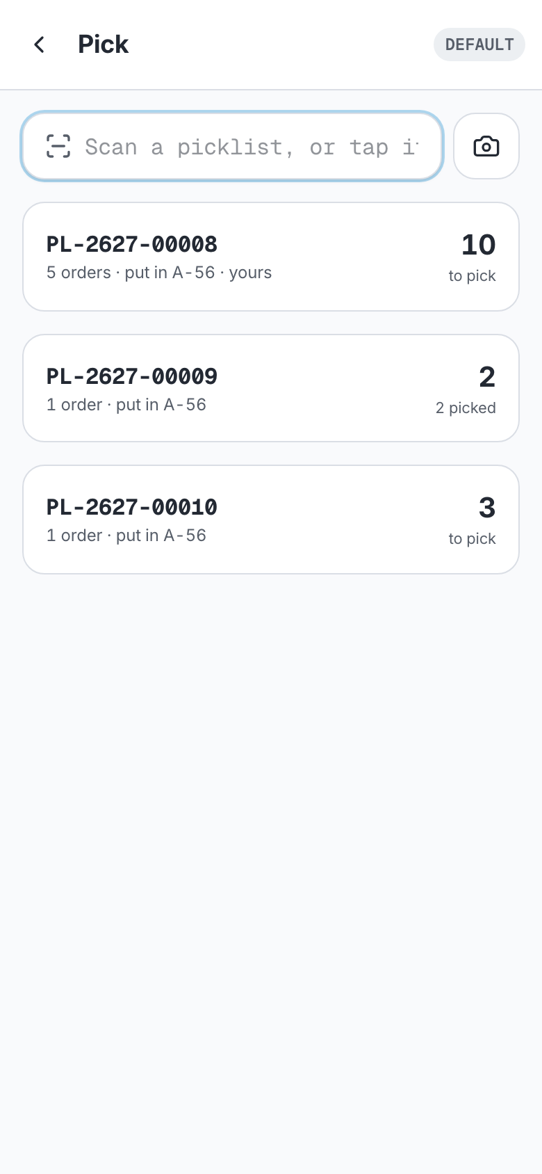 Scanner app: Pick.