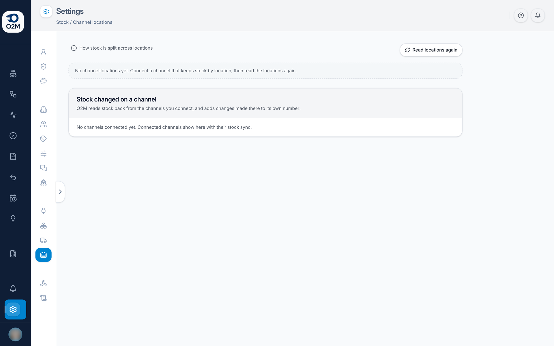 Settings → Stock → Channel locations