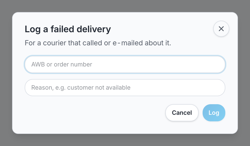 Logging a failed delivery